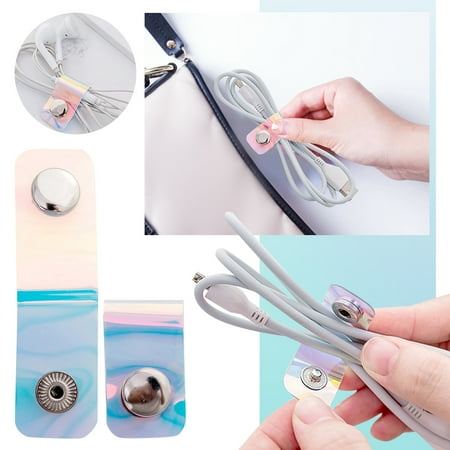 

NIUREDLTD Fashion Compact Portable Data Line And Portabl Creative Buckles Individual Housekeeping Organizers Color Transparent Thread Trimmer Bundle Belt Button Sorting And Assembling Button