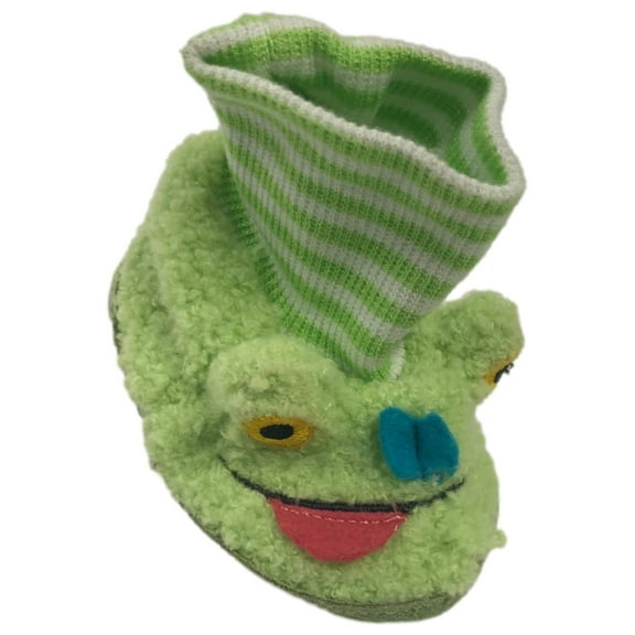Infant Boys & Girls Plush Green Frog Slippers Baby House Shoes 1-2