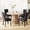 Black, variant on AFO Wing Back Dining Chairs Set of 4, Button Tufted Fabric Kitchen Chairs with Solid Rubberwood Legs, Upholstered High Back Side Chair, Blue