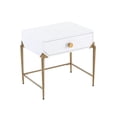 thumbnail image 3 of TOV Furniture Bajo 24"H Transitional Wood Side Table in White/Gold, 3 of 9