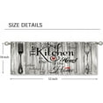 thumbnail image 2 of Black Farmhouse Rustic Kitchen Curtains Wooden Wood Small Short Cafe Window Curtains Vintage Fork Spoon Retro Barn Bathroom Living Room Bedroom Window Drapes Treatment 2 Panels (27.5x39 Inch), 2 of 5