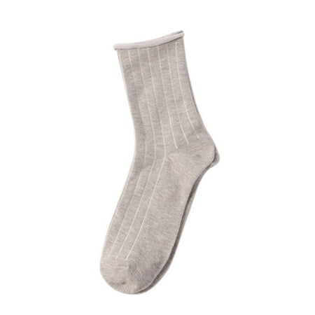 

Jygee 3 Pairs Women Girl Cotton Solid Color Loose Roll Up Casual Socks Middle Tube Socks