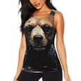 thumbnail image 2 of Picia Urban Bear With Headphones Pattern Women's Workout Tank Top,Breathable Activewear,Slim Fit Athletic Top,Versatile Workout Moisture-wicking top-Medium, 2 of 9