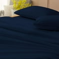 thumbnail image 3 of 4 Piece Luxurious Sheet Set ultra Soft 100% Egyptian Cotton, 800 Thread Count 12 Inch Deep Pocket - (Olympic Queen - Size) Solid Navy Blue Colour, 3 of 4