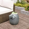 thumbnail image 2 of HOMPUS Outdoor Concrete Side Table Dinosaur Egg Shaped Cute Morden End Table Patio Decor Round Coffee Accent Table Garden Stool for Livingroom,Outside,Balcony,Pool (Gray), 2 of 6