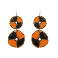 thumbnail image 1 of Boucles d'Oreilles Double Cercle Mangue Orange et Noir, 1 of 1