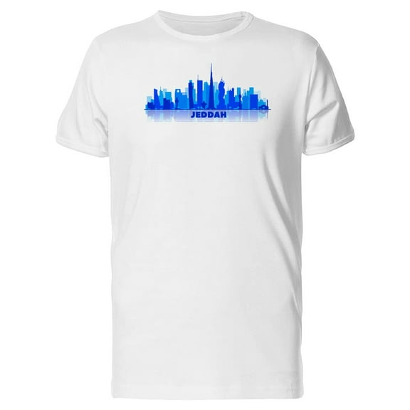 Blue Silhouette Of Jeddah City T-Shirt Men -Image by Shutterstock, Male Large