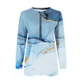thumbnail image 4 of Camiseta suelta estampada a la moda para mujer, blusa de manga larga, cuello redondo, camisetas informales Pompotops FGAJ12422, 4 of 5