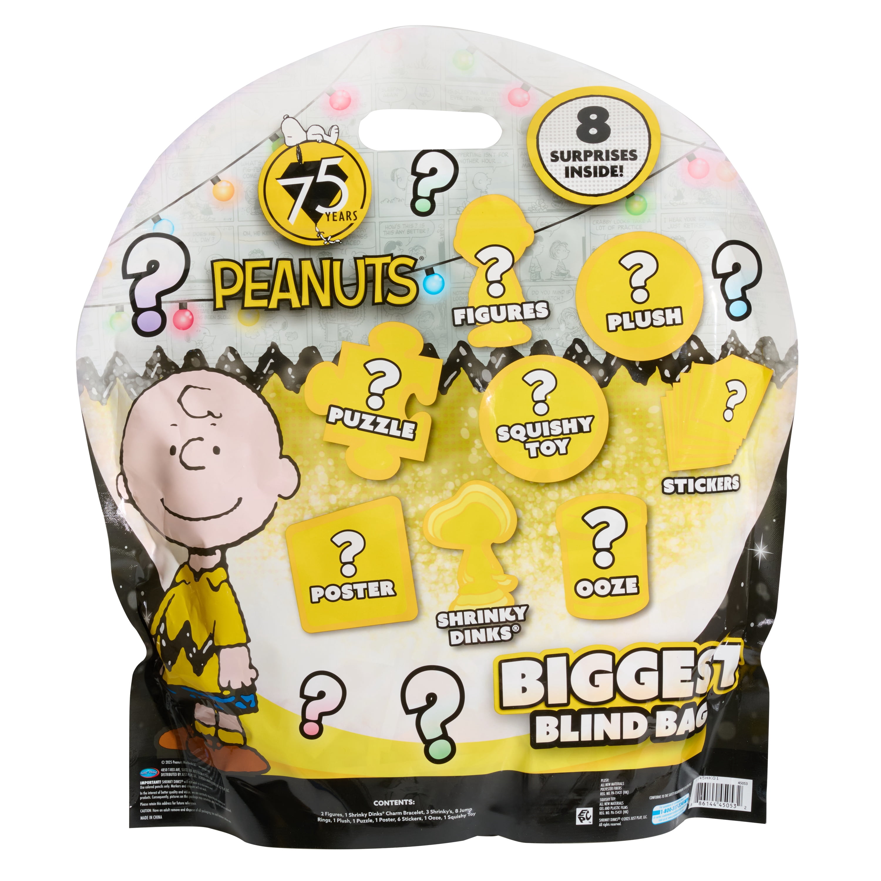 Peanuts 75th Anniversary Biggest Blind Bag with 8 Surprise Toys, for Kids Ages 3 and up