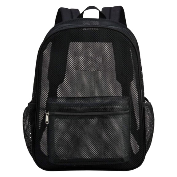 Black Mesh Backpacks for Adults, Beach, and Travel, 17X12In, 1Pcs