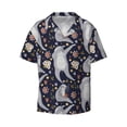 thumbnail image 3 of Balery Sloths Dancing Men's Casual Button Down Shirt Short Sleeve Textured Summer Cuban Beach Shirts-Small, 3 of 7