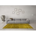 thumbnail image 3 of Ahgly Company Machine Washable Indoor Square Oriental Yellow Industrial Area Rugs, 3' Square, 3 of 4