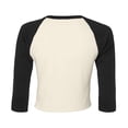 thumbnail image 2 of Bella + Canvas Womens Raglan 3/4 Sleeve Crop T-Shirt, 2 of 3