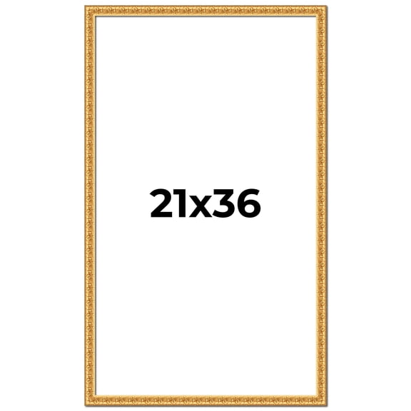 21x36 Frame Gold Real Wood Picture Frame Width 1 inches | Interior Frame Depth 0.5 inches | Edwina
