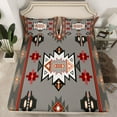 thumbnail image 2 of Homewish Western Boho Aztec Twin Sheet Sets for Men, Rustic Mandala Hippie Twin Fitted Sheet, Grey Brown Abstract Flat Sheet, Super Cozy Room Decor, 3 Pieces, 2 of 7