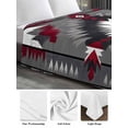 thumbnail image 5 of Twin Size Flat Sheet Only, Boho Red Grey Soft Brushed Microfiber Bed Sheets, Geometric Southwestern Retro Ethnic Hotel Quality Breathable Bedding Top Sheet, Easy Care, 66"x96", 5 of 9