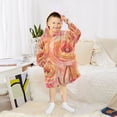 thumbnail image 6 of FORMRS Wearable Blanket Hoodie with Sleeves for Kids Cozy Flannel Sweatshirt, Pink Flowers, 6 of 7
