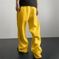 thumbnail image 4 of Dwelliawo Baggy Sweatpants for Men Open Bottom Straight Leg Gym Pant Athletic Fleece Lightweight Sweatpant with Pocket Fall Loose Pants Yellow 2XL, 4 of 9