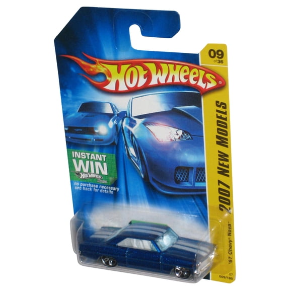 Hot Wheels 2007 New Models 09/36 Blue '67 Chevy Nova Toy Car 009/180