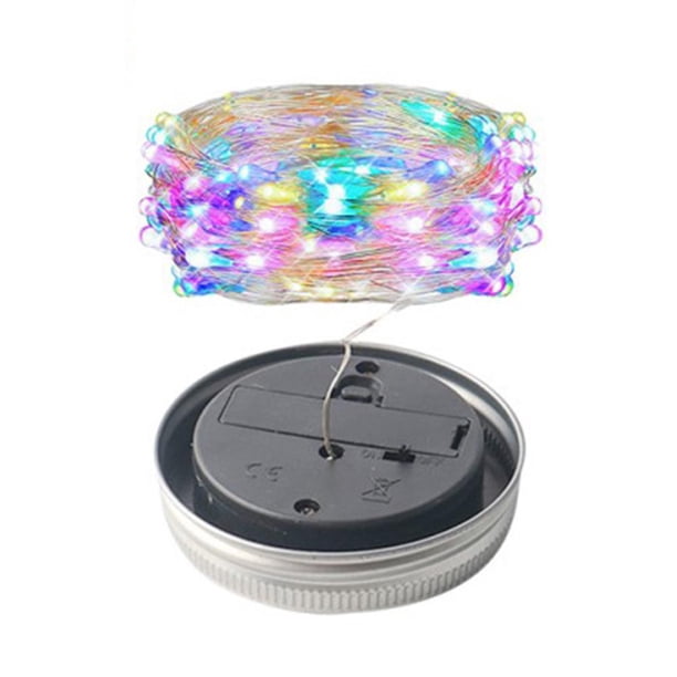 Luz LED Solar en forma de tarro Wdftyju multicolor 10 Uds 2m