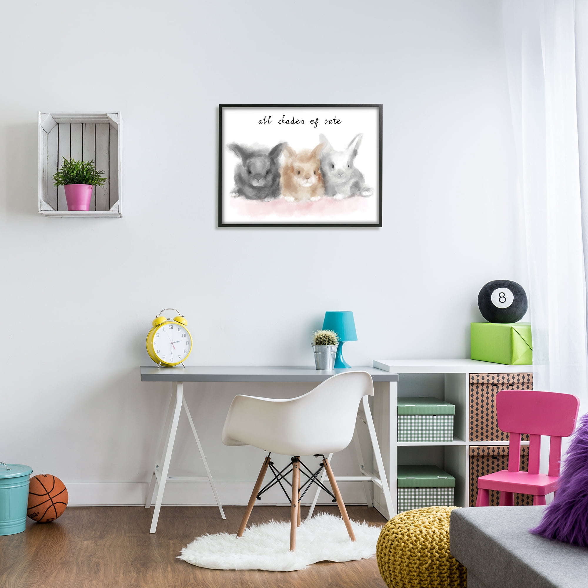 Stupell Industries All Shades of Cute Phrase Three Baby Bunnies, 24 x 30, Designed by Daphne Polselli