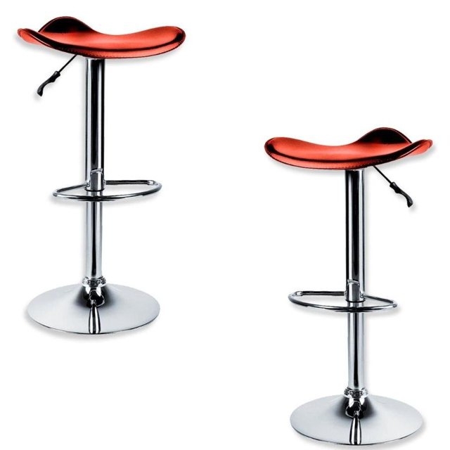 Jessar - Tabouret Pivotant Réglable en Hauteur Flex Collection, Lot de 2, Rouge