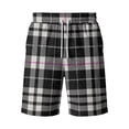 thumbnail image 4 of Lumtrix Men Summer Plaid Shorts Big and Tall Casual Elastic Waisted Dress Shorts Soft Knee Legth Short with Pockets Black L, 4 of 5