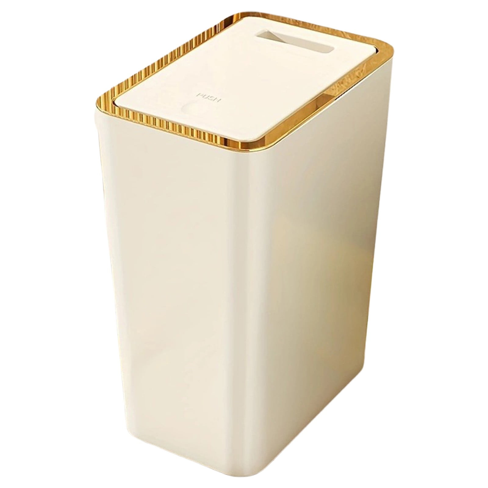 Bathroom Trash Can with Lid Plastic Waste Basket Modern Garbage Bin for Toilet Bedroom Living Room Home Office Waste Storage Solution,1PC,White
