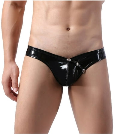 

JDEFEG Lingerie for Women Petite Lingerie Lingerie Leather Low Knickers Leather Waist Imitation Man Briefs Glitter Lingerie Set for Women Womens Lingerie Synthetic Leather Black L