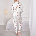 thumbnail image 3 of Pajama Sets for Women 2 Pcs, Simple Wine Glasses Wine Bottle Button Down Long Sleeve Sleepwear Lounge PJ Sets, 3 of 6