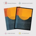 thumbnail image 2 of Indigo Amber Sunrise Abstract Yellow and Blue Oil Painting Extra Large XL Wall Art Poster Print, 2 of 5