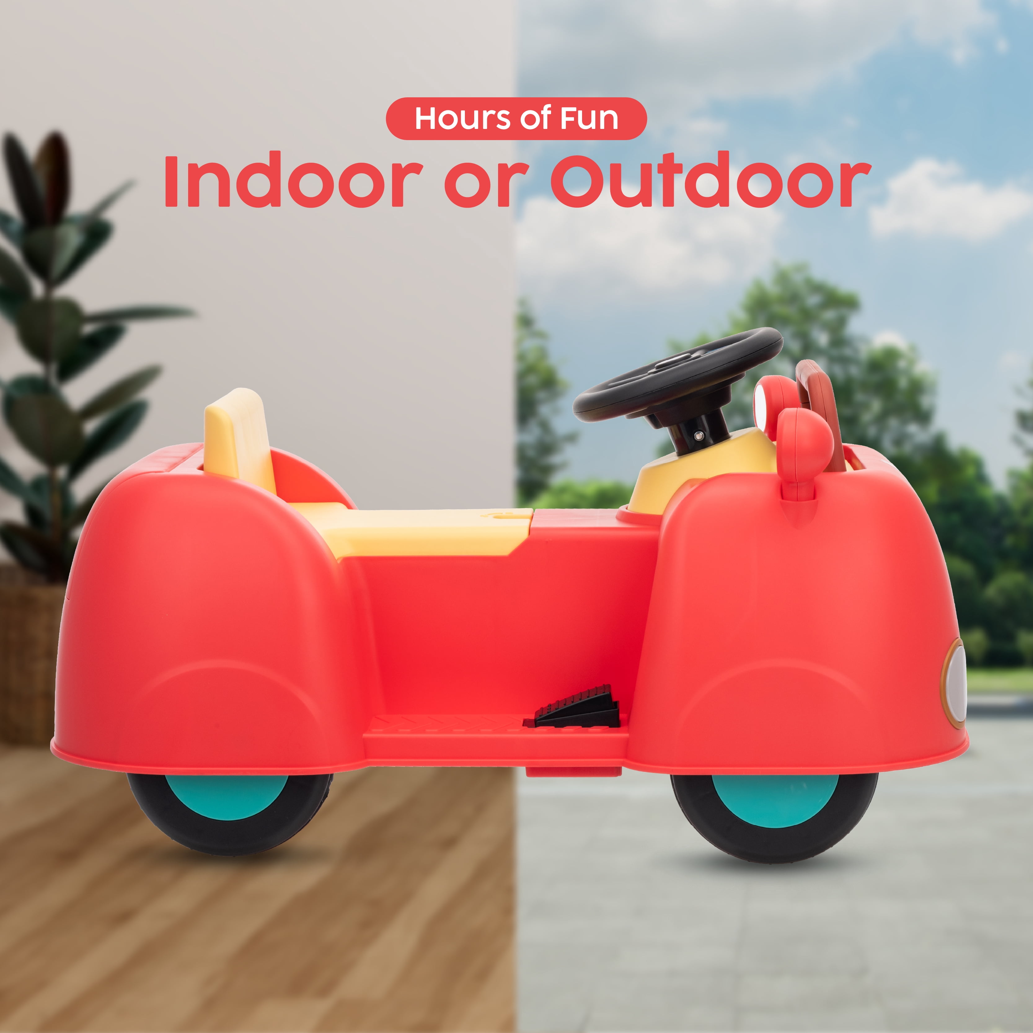 Peppa Pig 6V Electric Ride-On Car with Battery and Charger, Kids Toddler Ride-On Toy Vehicle, Red