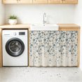 thumbnail image 3 of Weeping Flowers Cabinet Curtains 28"W x 35"L,Dustproof Sink Skirt Curtain for Kitchen Bathroom,Blue Grey Spring Floral Botanical Rustic Burlap Adhesive Desk Skirt Short Curtains for Laundry Closet, 3 of 8