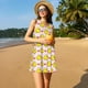 thumbnail image 3 of Fotbe Ducks And Pink Heart Vestido de Verano sin Mangas para Mujer – Vestido Midi Línea A, Estilo Camiseta Floral, Vestido Playero Casual y Fluido, 3 of 7