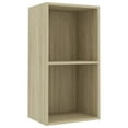 thumbnail image 5 of vidaXL 2-Tier Book Cabinet White and Sonoma Oak 15.7"x11.8"x30.1" Engineered Wood, 5 of 18