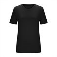 thumbnail image 7 of Womens Summer Plus Size Tops, V Neck T Shirts for Women Outdoor Casual Loose Fit Solid Coloe Short Sleeve T-Shirts, 7 of 7