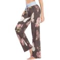 thumbnail image 2 of Women's Pajama Pants Rose Butterfly Comfy Stretch Sleepwear Essentials womens Lightweight Lounge Terry Pajama Pant, X-Large, 2 of 3