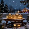 thumbnail image 7 of DIY Foldable Christmas Gingerbread House Cardboard Kit with LED Lights, 2026 Make a Xmas Gingerbread House Craft Decor Kit, Village Home Decorations Gift for Home Cabinets Festival Holiday Party, 7 of 7