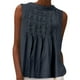 thumbnail image 3 of Camiseta para mujer,Blusa de lino para mujer, blusa plisada con cuello en V, mezcla de algodón y lino, camiseta holgada de manga larga para uso informal, sopatenor, 3 of 9