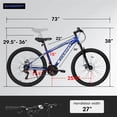 thumbnail image 2 of 26 Inch Mountain Bike 21 Speeds, Full Suspension Bicycle with Suspension Fork, Steel Frame Disc-Brake for Men Women Outdoor Sport, 2 of 8
