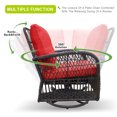 thumbnail image 4 of ATR ART TO REAL Outdoor Rocking Rattan Furniture Set with Wicker Rocker Chairs and Side Table, Red, 4 of 9