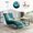 Teal, variant on Harper & Bright Designs Velvet Chaise Lounge Indoor, Upholstered Button-Tufted Chaise Lounge Chair with Curved Back, Armless Recliner Sleeper Chaise Sofa with Pillow for Living Room Bedroom, Mustard