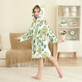 thumbnail image 4 of FORMRS Niños Bathrobe Unisex Hooded Robe Soft Plush Pajamas Sleepwear, Size 7-9T, Avocado, 4 of 7
