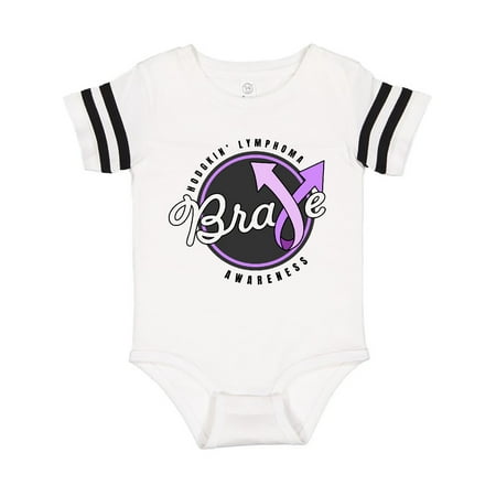 

Inktastic Brave Hodgkins Lymphoma Awareness Violet Ribbon Gift Baby Boy or Baby Girl Bodysuit