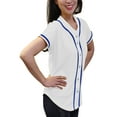thumbnail image 2 of Lappel Women's Baseball Button Down Jersey College Sports Team Uniforms Hipster Shirts Made in USA, 2 of 4