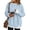 Blue, variant on Women Contrast 2 in 1 Look Crewneck Sweatshirt Side Slit Casual Pullover Top