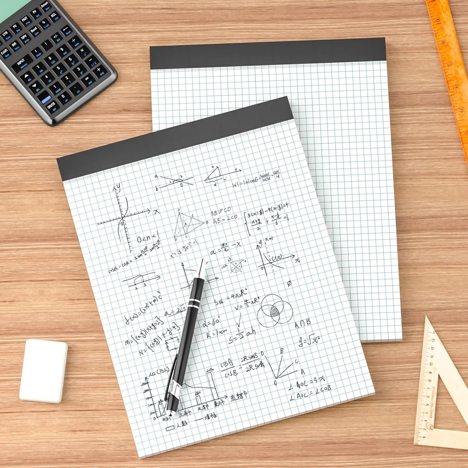 1 Pc Thick Tear Off Pad, Sticky Notes Memo Pad,Ruled Notebook Lined Paper 80 Sheets A4 Size for Home Office Writing Journal Drawing Sketching Math Notes Diary Planner, 8.22"x12.2"
