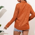 thumbnail image 6 of Orange Women's Short Sleeve T-shirt, Women'S Carnival Spring And Autumn Summer Long Sleeve Fashionable Sequin Lapel Solid Color Casual Shirt,Women's Short sleeve T-shirt L, 6 of 6