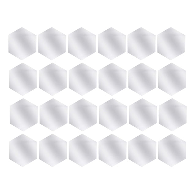 Etiquetas engomadas de espejo hexagonal Flexible Plástico Superficie suave Efecto reflectante Autoadhesivo Muro de pared Decoración de apartamento Paquete de 32 Yuarrent HA011891-00