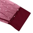 thumbnail image 6 of WTXUE Sequin Tops for Women Shell Trim V Neck Mesh Long Sleeve Blouses Glitter Party Mardi Gras Shirts Sparkly Slim Fitted Shirt Elastic Flowy Tops Elegant Dressy Casual Blouses Wine Xl, 6 of 8